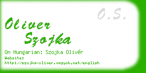 oliver szojka business card