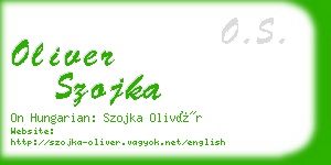 oliver szojka business card